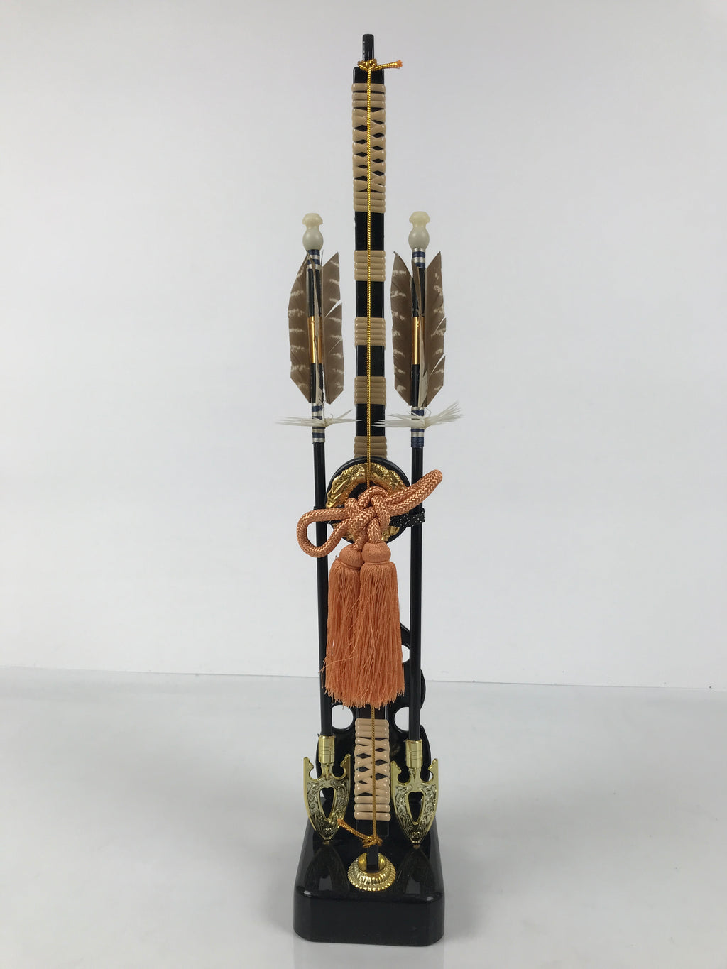 Japanese Sword Bow Arrow Hamayumi Display Stand Vtg Boys Day New Year ID651