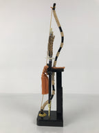 Japanese Sword Bow Arrow Hamayumi Display Stand Vtg Boys Day New Year ID651