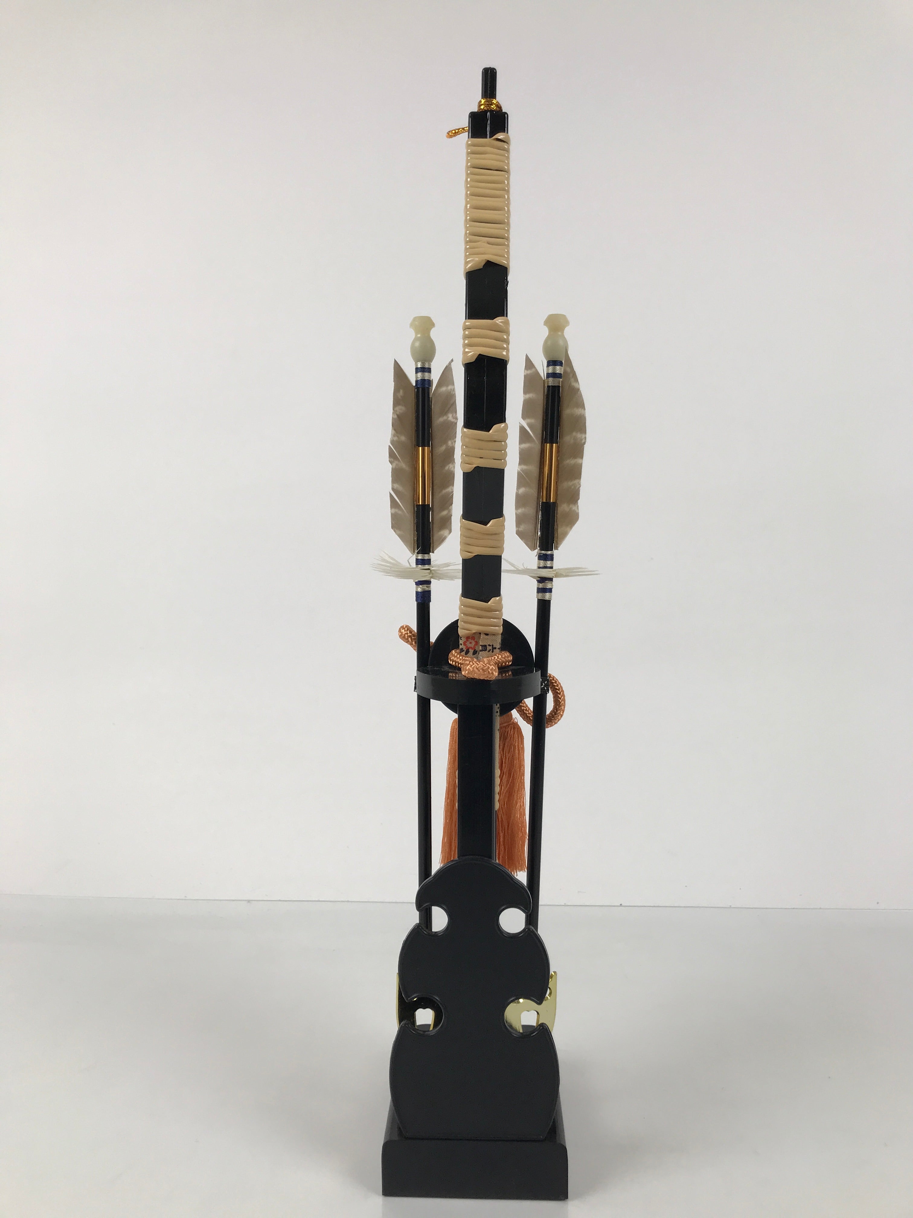 Japanese Sword Bow Arrow Hamayumi Display Stand Vtg Boys Day New Year ID651
