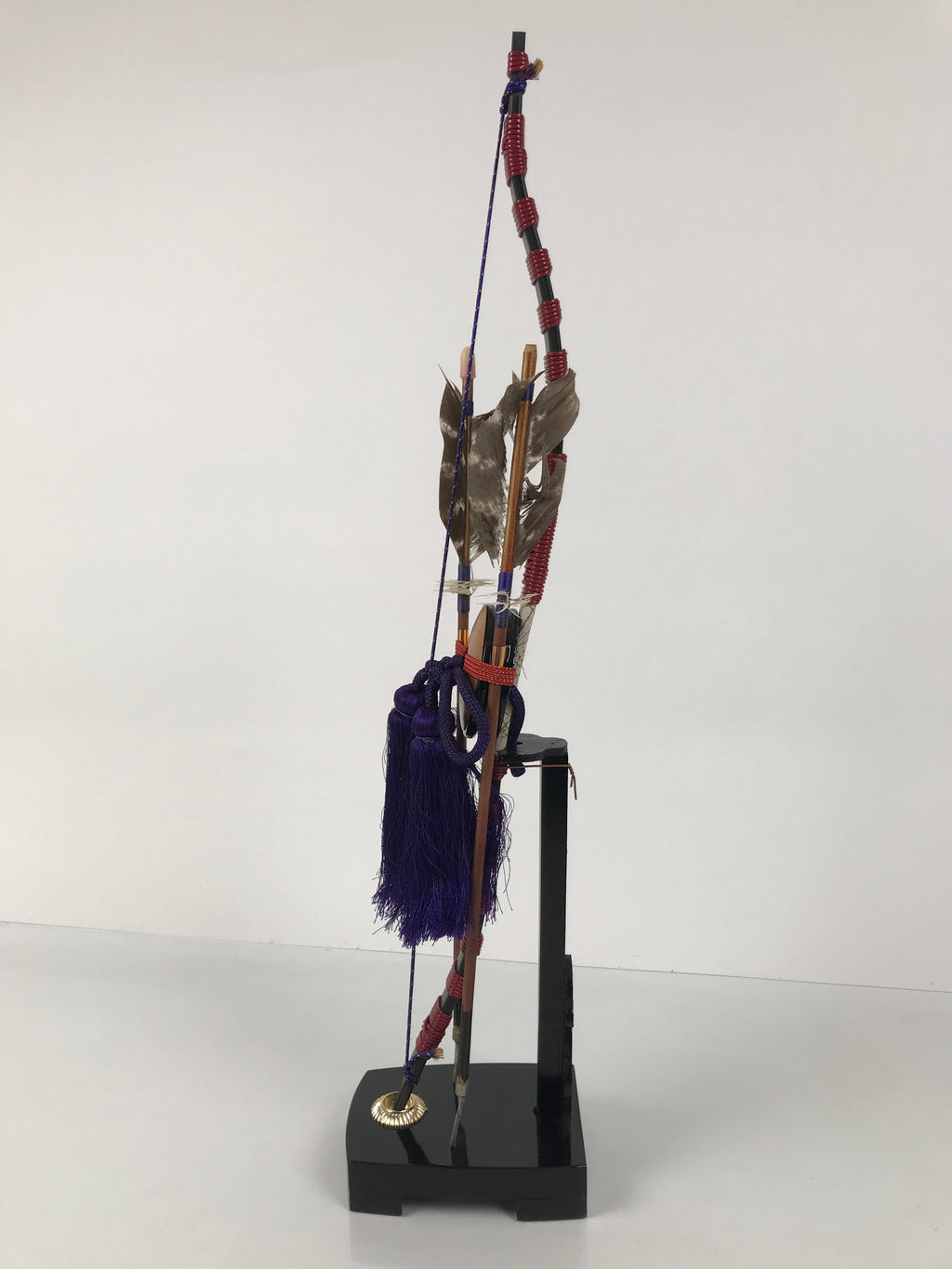 Japanese Sword Bow Arrow Hamayumi Display Stand Vtg Boys Day New Year ID652