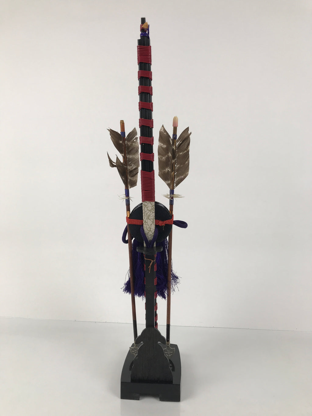 Japanese Sword Bow Arrow Hamayumi Display Stand Vtg Boys Day New Year ID652