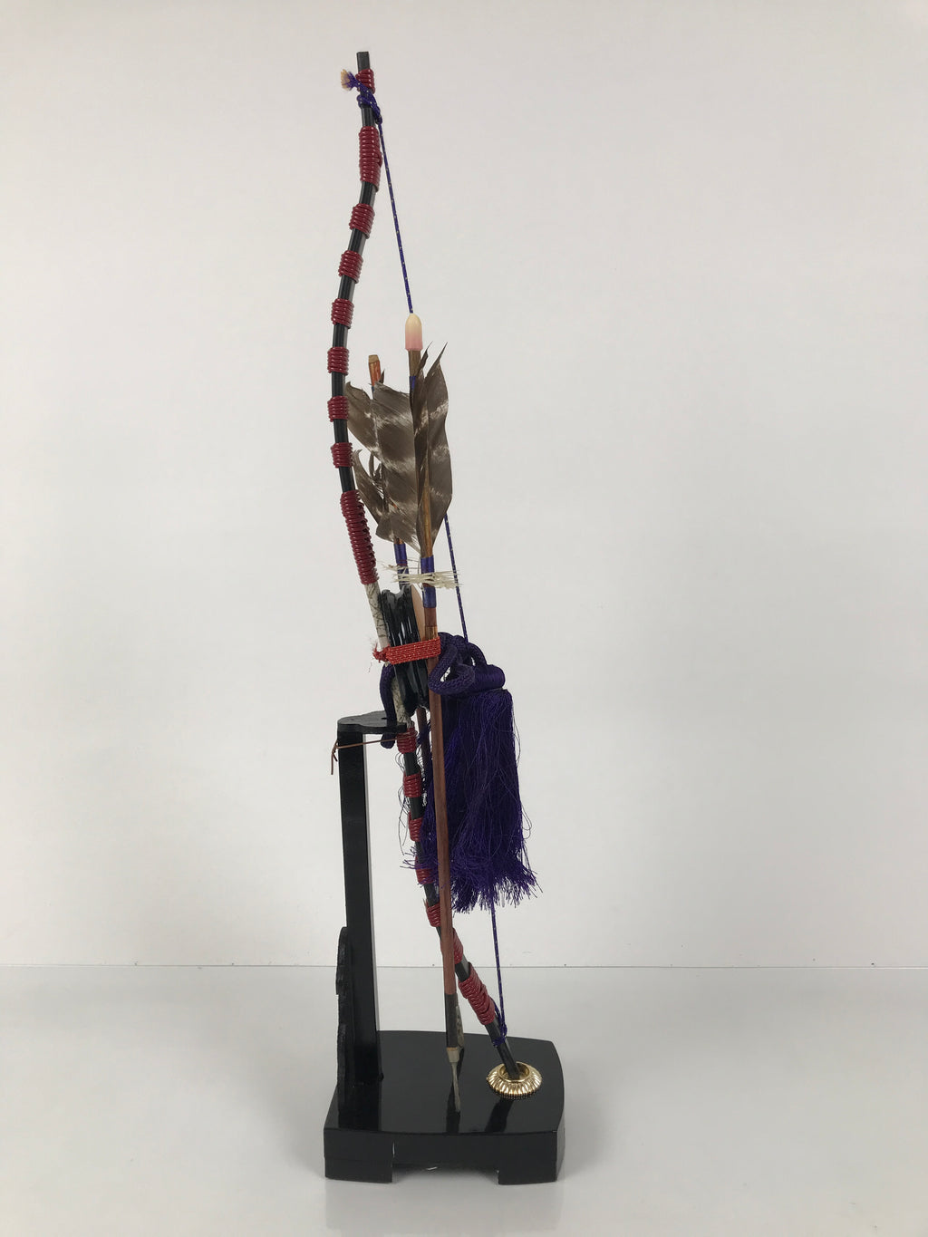 Japanese Sword Bow Arrow Hamayumi Display Stand Vtg Boys Day New Year ID652