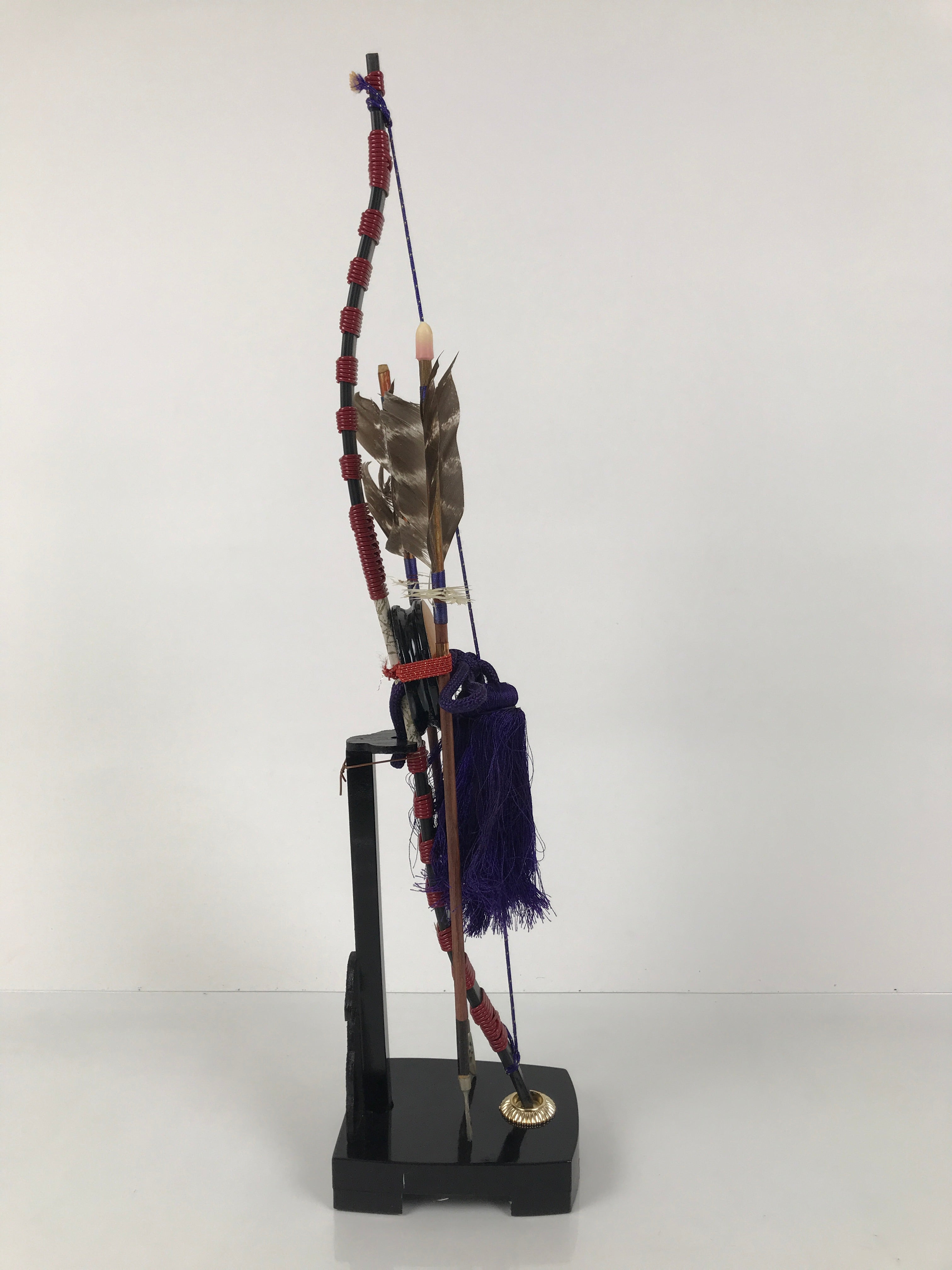 Japanese Sword Bow Arrow Hamayumi Display Stand Vtg Boys Day New Year ID652