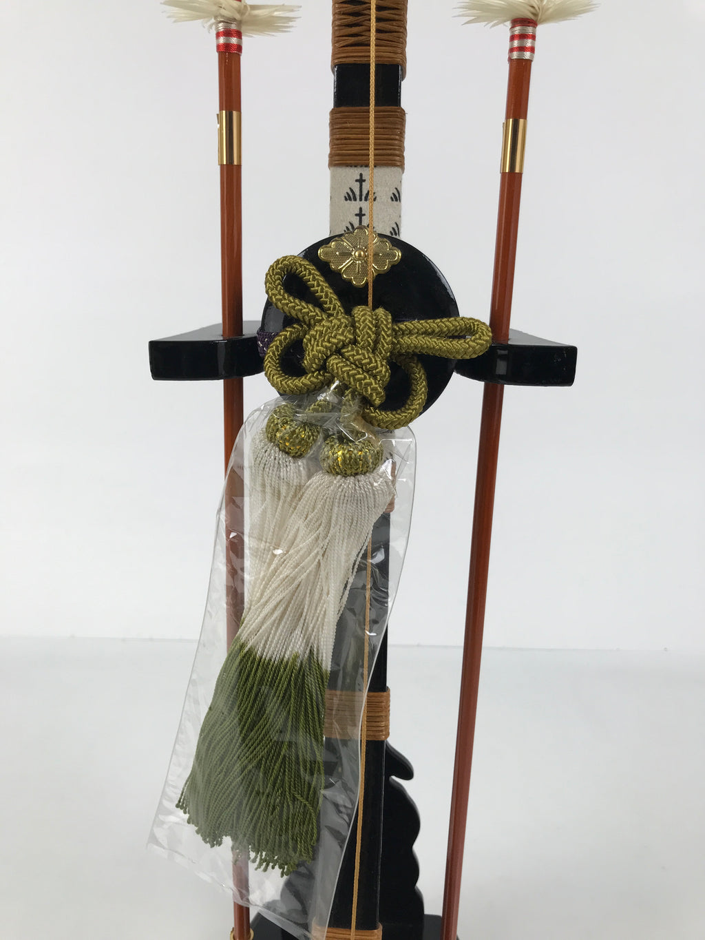 Japanese Sword Bow Arrow Hamayumi Display Stand Vtg Boys Day New Year ID653