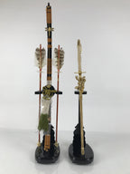 Japanese Sword Bow Arrow Hamayumi Display Stand Vtg Boys Day New Year ID653