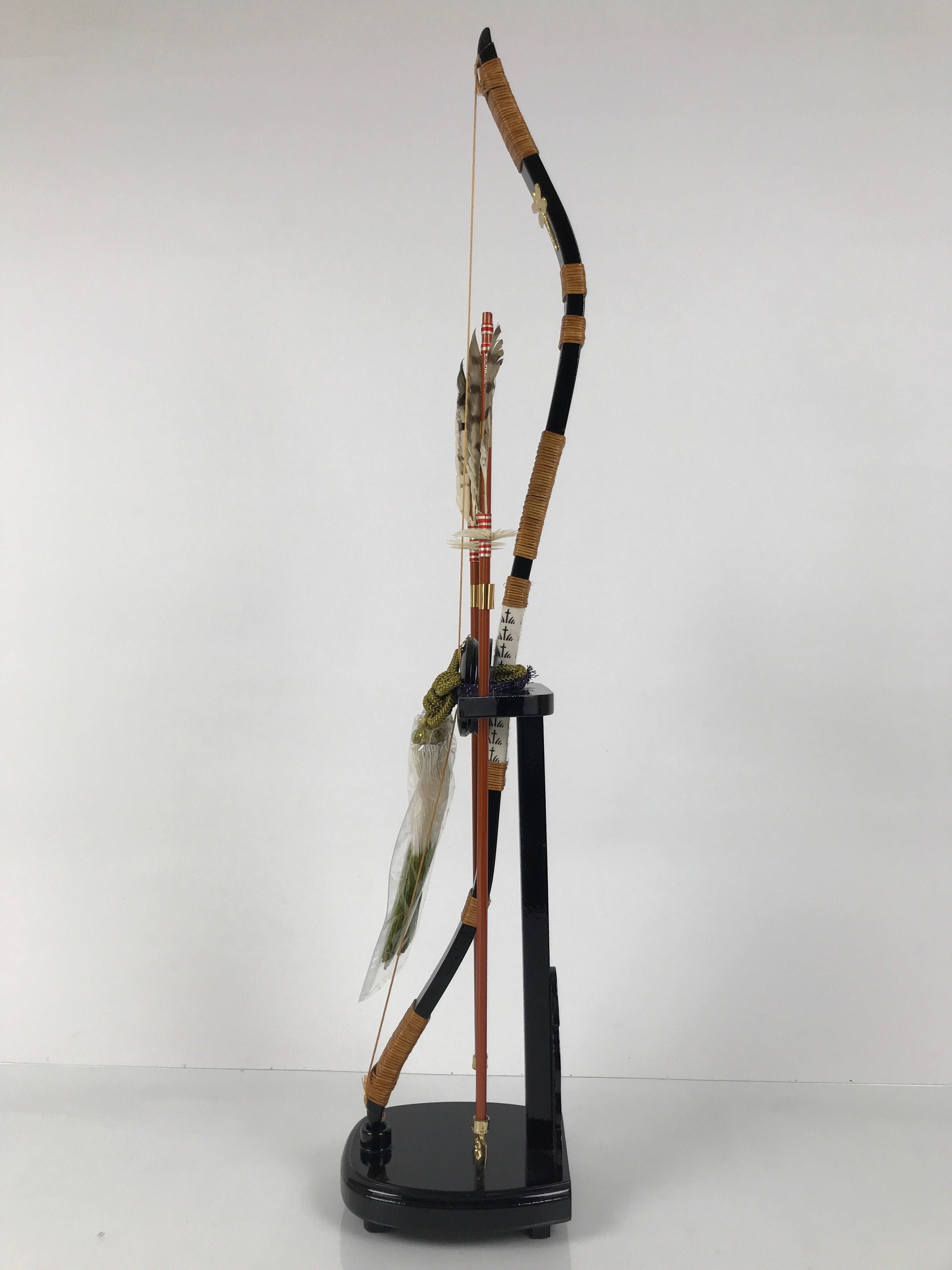 Japanese Sword Bow Arrow Hamayumi Display Stand Vtg Boys Day New Year ID653