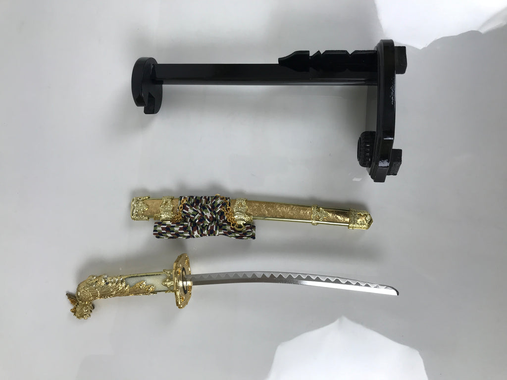 Japanese Sword Bow Arrow Hamayumi Display Stand Vtg Boys Day New Year ID655