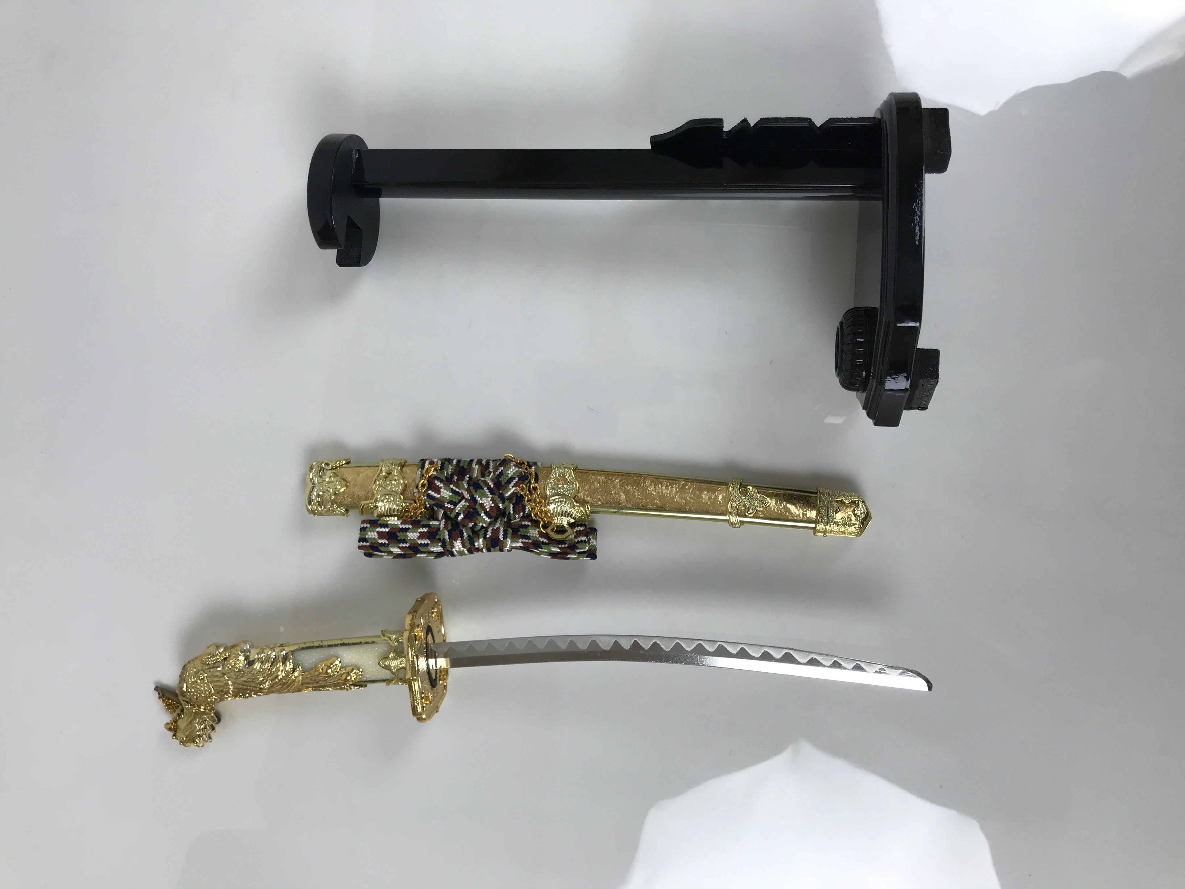 Japanese Sword Bow Arrow Hamayumi Display Stand Vtg Boys Day New Year ID655