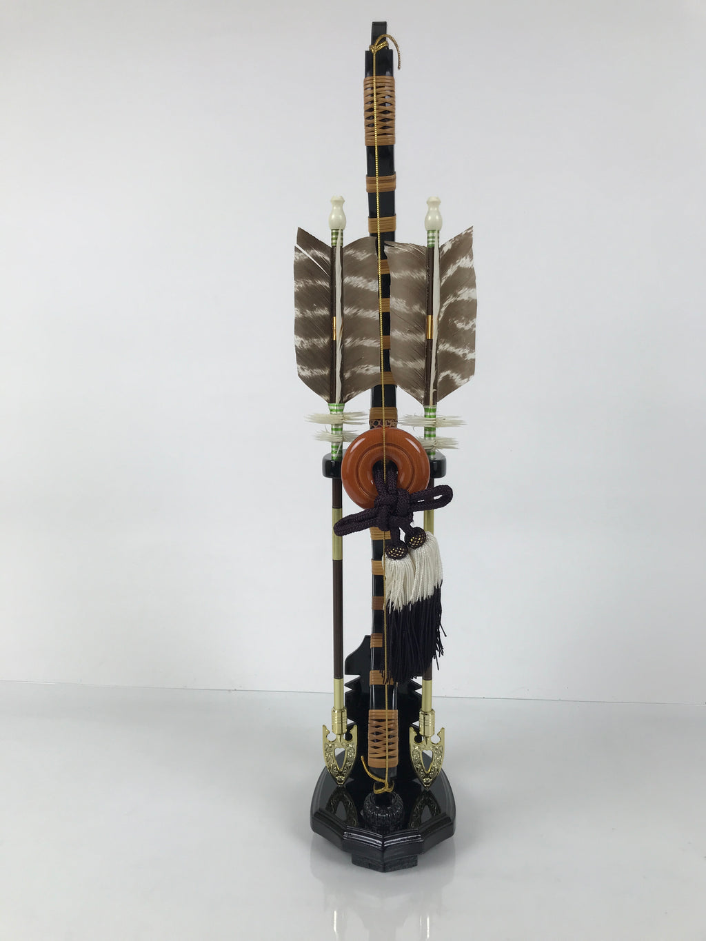Japanese Sword Bow Arrow Hamayumi Display Stand Vtg Boys Day New Year ID655