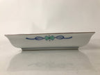 Japanese Tachikichi Ceramic Serving Dish Vtg Square Sometsuke Flower Fruit Y249