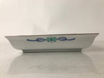 Japanese Tachikichi Ceramic Serving Dish Vtg Square Sometsuke Flower Fruit Y249