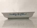 Japanese Tachikichi Ceramic Serving Dish Vtg Square Sometsuke Flower Fruit Y249