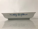 Japanese Tachikichi Ceramic Serving Dish Vtg Square Sometsuke Flower Fruit Y249
