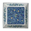 Japanese Tachikichi Ceramic Serving Dish Vtg Square Sometsuke Flower Fruit Y249