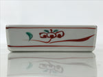 Japanese Tachikichi Porcelain Square Ashtray Vtg Haizara White Red Green Y425
