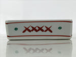 Japanese Tachikichi Porcelain Square Ashtray Vtg Haizara White Red Green Y426