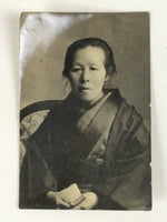 Japanese Taisho Elderly Woman Portrait Photograph Vtg Kimono Sepia Tone PH207