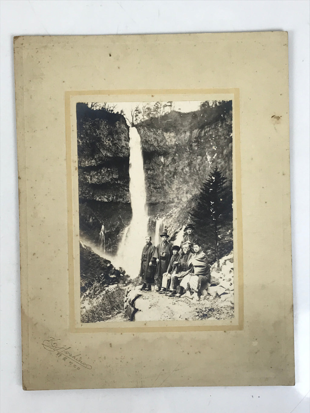 Japanese Taisho Kegon Falls Travel Souvenir Photograph Nikko Black White PH22