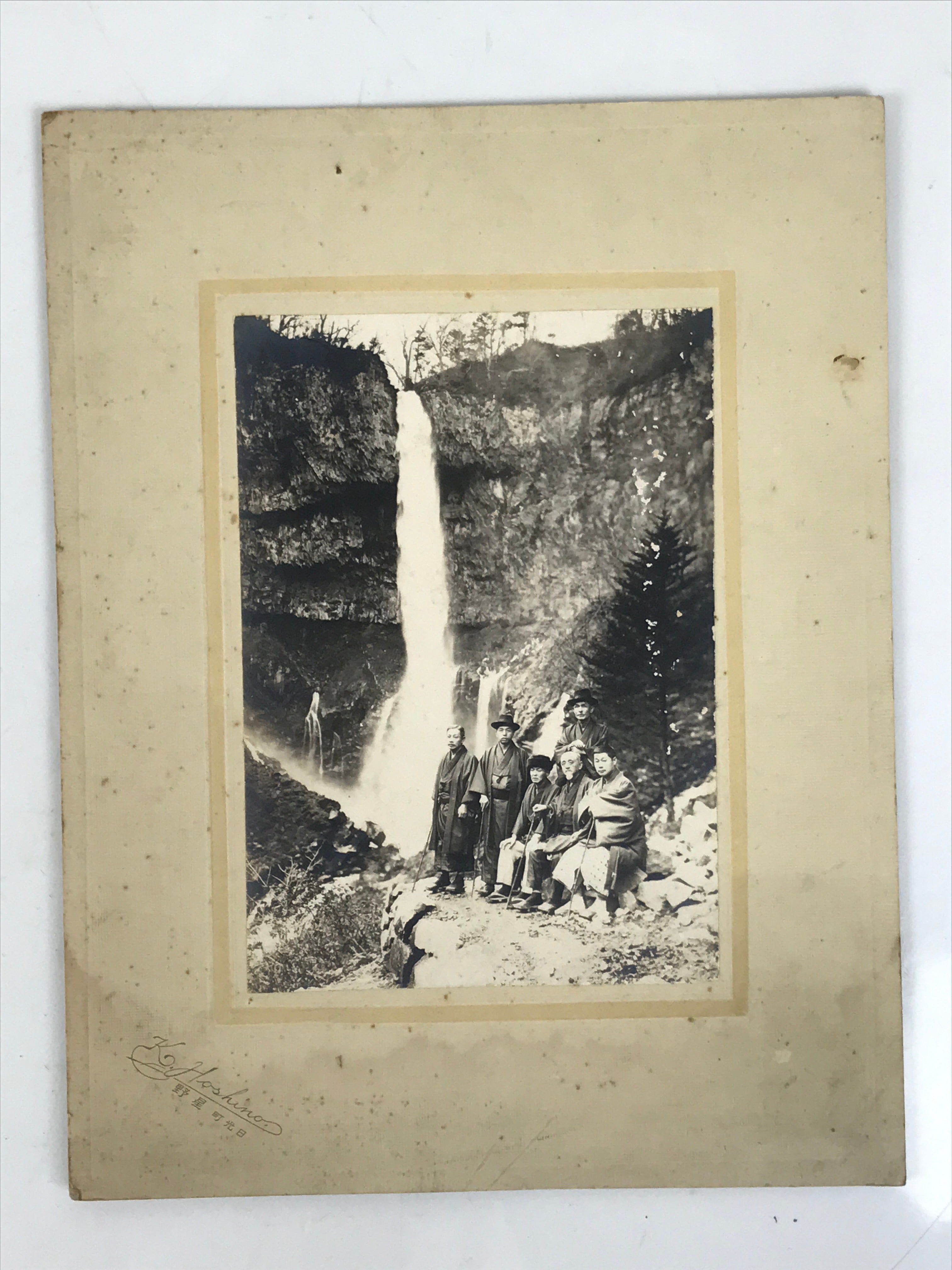Japanese Taisho Kegon Falls Travel Souvenir Photograph Nikko Black White PH22
