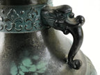 Japanese Takaoka Bronze Metal Flower Vase Vtg Ikebana Kabin Phoenix Ho-oh FK112