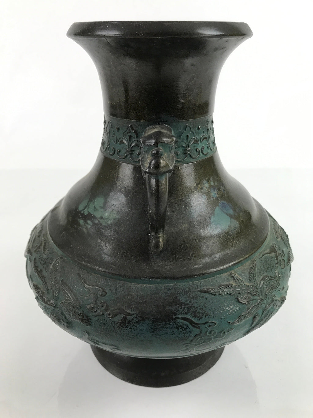 Japanese Takaoka Bronze Metal Flower Vase Vtg Ikebana Kabin Phoenix Ho-oh FK112