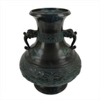 Japanese Takaoka Bronze Metal Flower Vase Vtg Ikebana Kabin Phoenix Ho-oh FK112