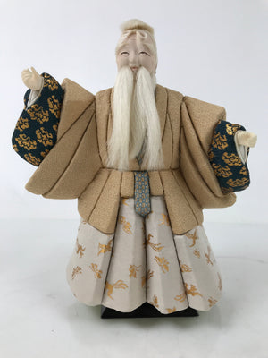 Japanese Takasago Doll Old Man Vtg Gogatsu Ningyo Kimekomi Green Gold ID608