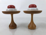 Japanese Takatsuki Mochi Rice Cake Stand Set Vtg Hina Doll Accessory Wood ID609