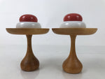 Japanese Takatsuki Mochi Rice Cake Stand Set Vtg Hina Doll Accessory Wood ID609