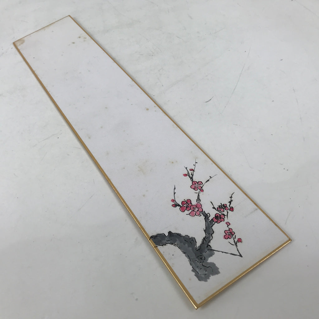 Japanese Tanzaku Shikishi Art Board Blank Empty Plum Flower Ume Pink Black A753