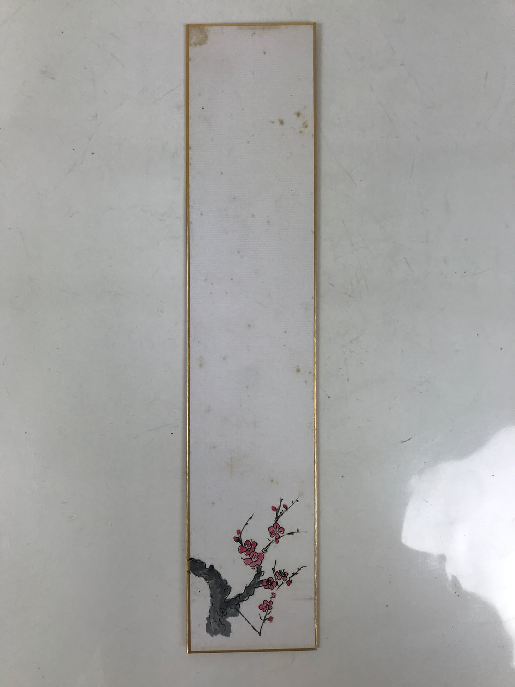 Japanese Tanzaku Shikishi Art Board Blank Empty Plum Flower Ume Pink Black A753