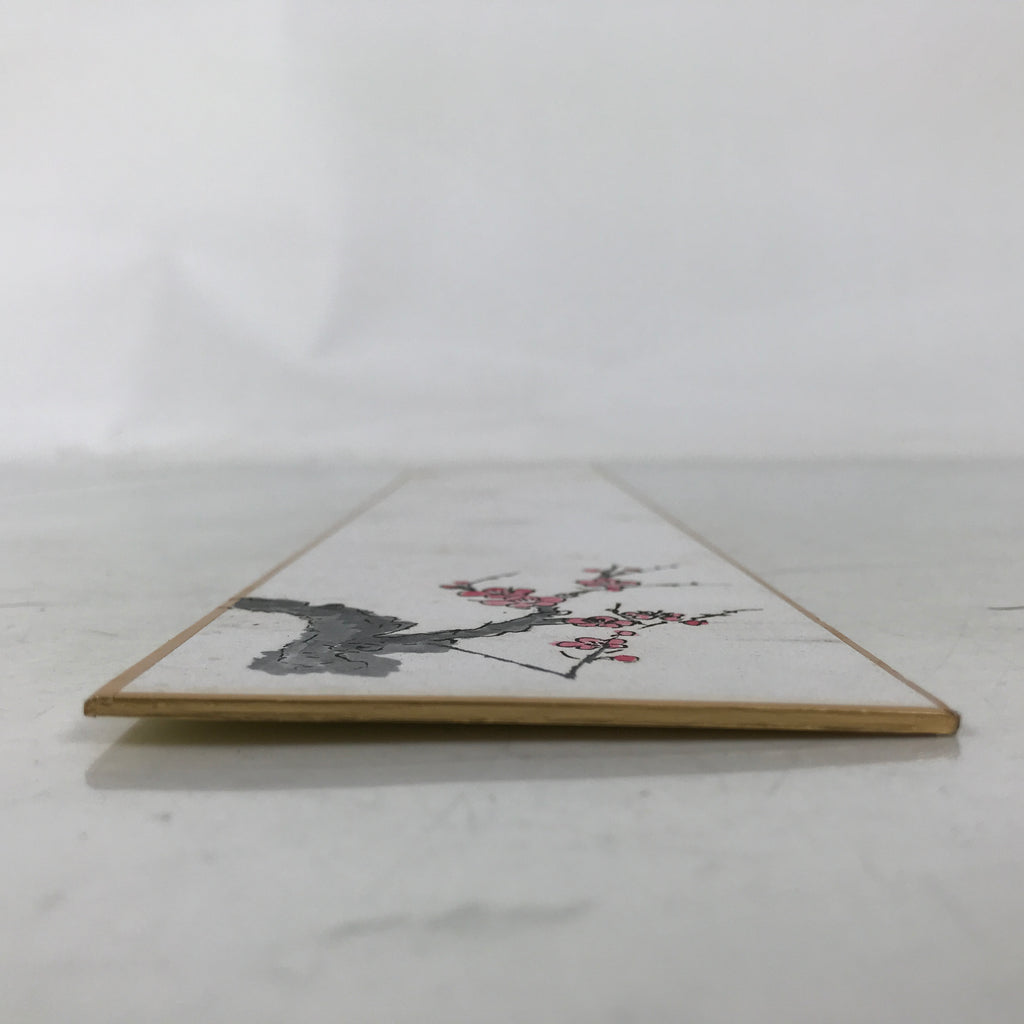 Japanese Tanzaku Shikishi Art Board Blank Empty Plum Flower Ume Pink Black A753