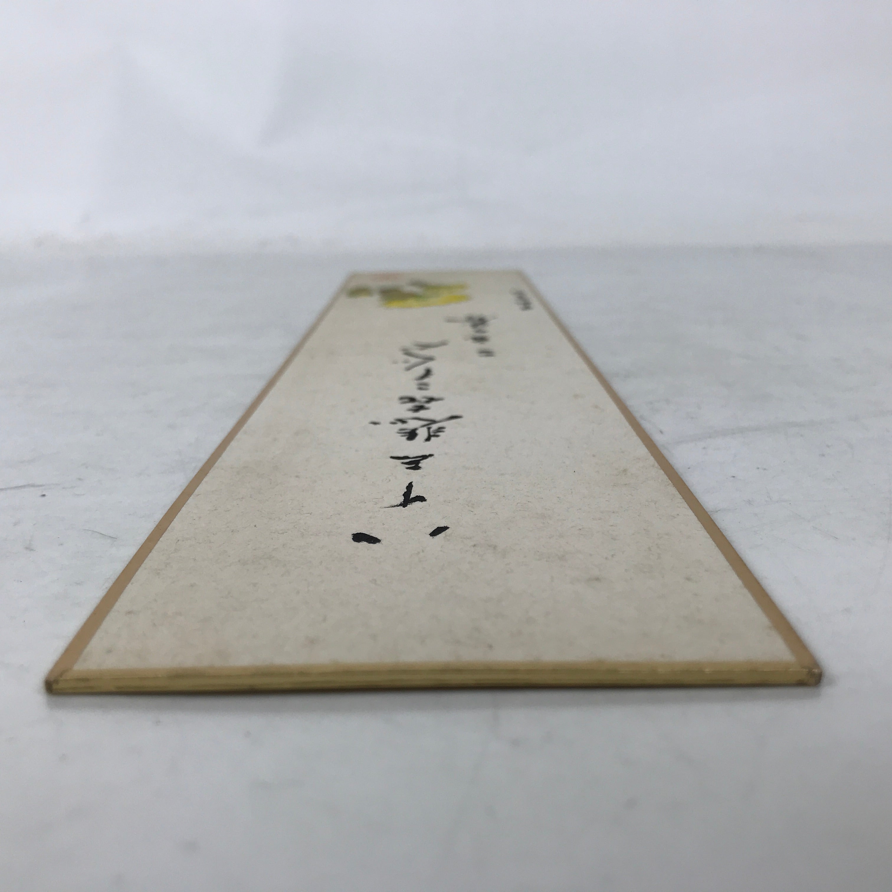 Japanese Tanzaku Shikishi Art Board Calligraphy Poem New Year Yellow Flower A752