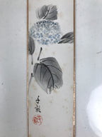 Japanese Tanzaku Shikishi Art Board Hydrangea Flower Poem Blue Black A731