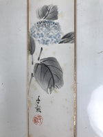 Japanese Tanzaku Shikishi Art Board Hydrangea Flower Poem Blue Black A731