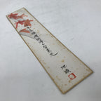 Japanese Tanzaku Shikishi Art Board Momiji Leaves Poem Zen Monk Black Ink A734