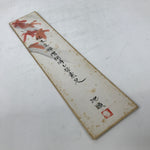 Japanese Tanzaku Shikishi Art Board Momiji Leaves Poem Zen Monk Black Ink A734