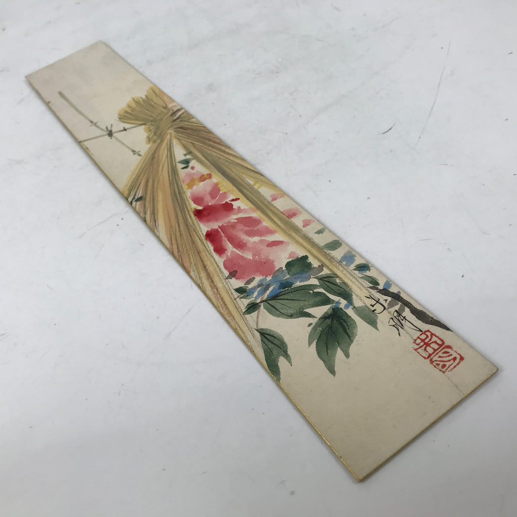 Japanese Tanzaku Shikishi Art Board Straw Hut Peony Winter Spring Color A738