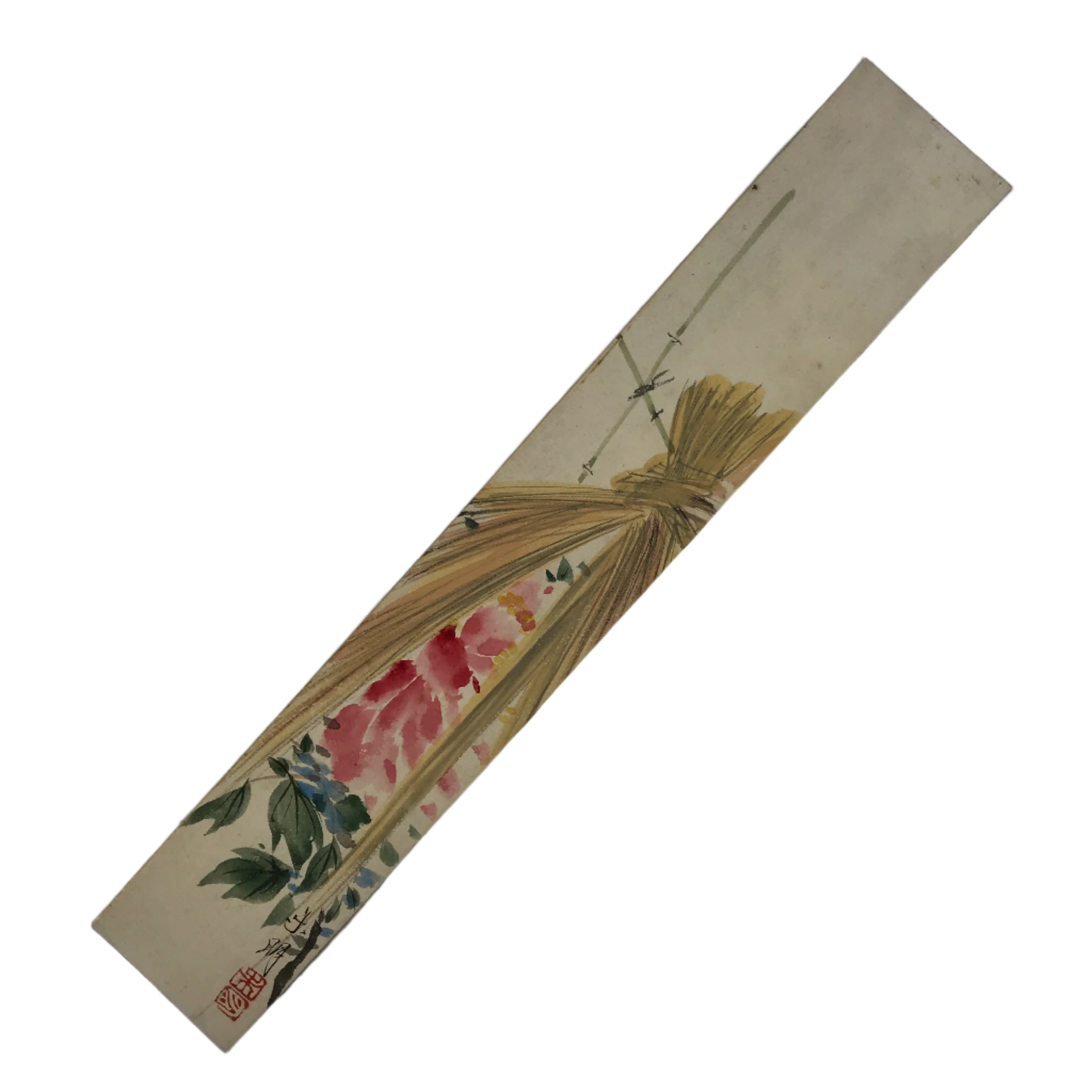 Japanese Tanzaku Shikishi Art Board Straw Hut Peony Winter Spring Color A738