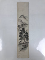 Japanese Tanzaku Shikishi Art Board Vtg Mountain Trees House Subtle Color A739