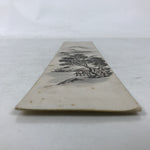 Japanese Tanzaku Shikishi Art Board Vtg Mountain Trees House Subtle Color A739