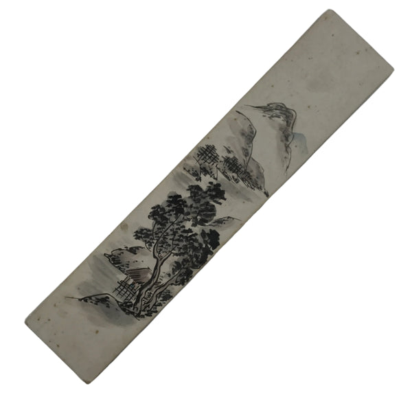Japanese Tanzaku Shikishi Art Board Vtg Mountain Trees House Subtle Co ...