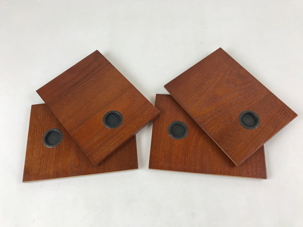 Japanese Tatami Room Alcove Wooden Base Vtg Jibukuro Tokonoma Stand Brown T354