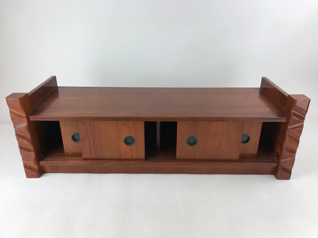 Japanese Tatami Room Alcove Wooden Base Vtg Jibukuro Tokonoma Stand Brown T354