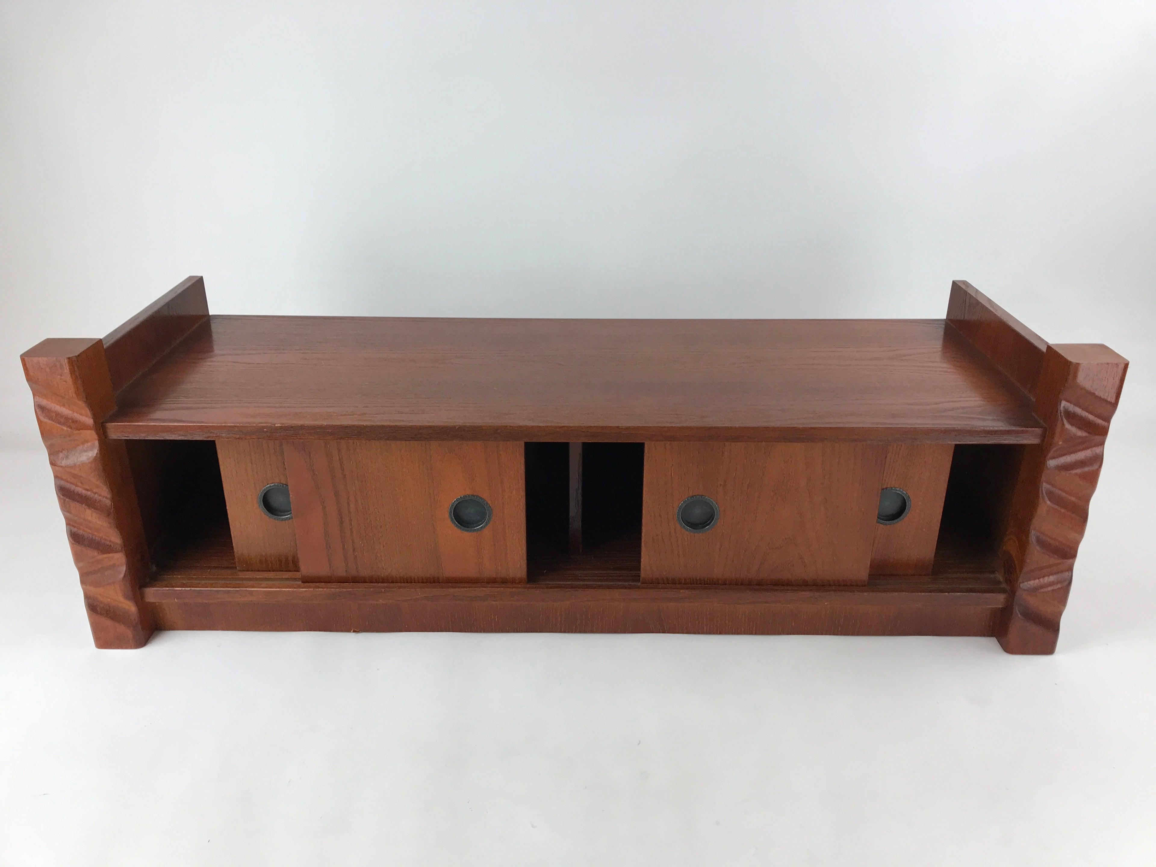 Japanese Tatami Room Alcove Wooden Base Vtg Jibukuro Tokonoma Stand Brown T354