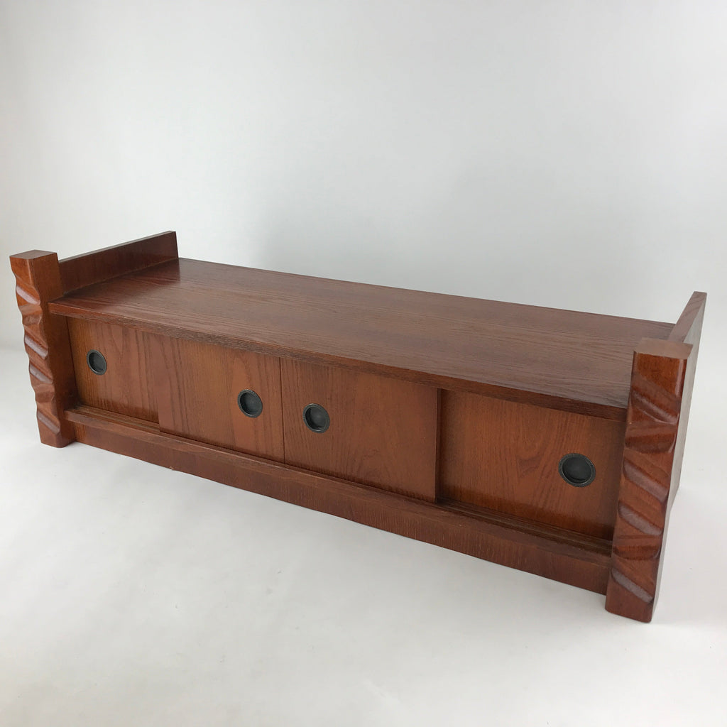 Japanese Tatami Room Alcove Wooden Base Vtg Jibukuro Tokonoma Stand Brown T354