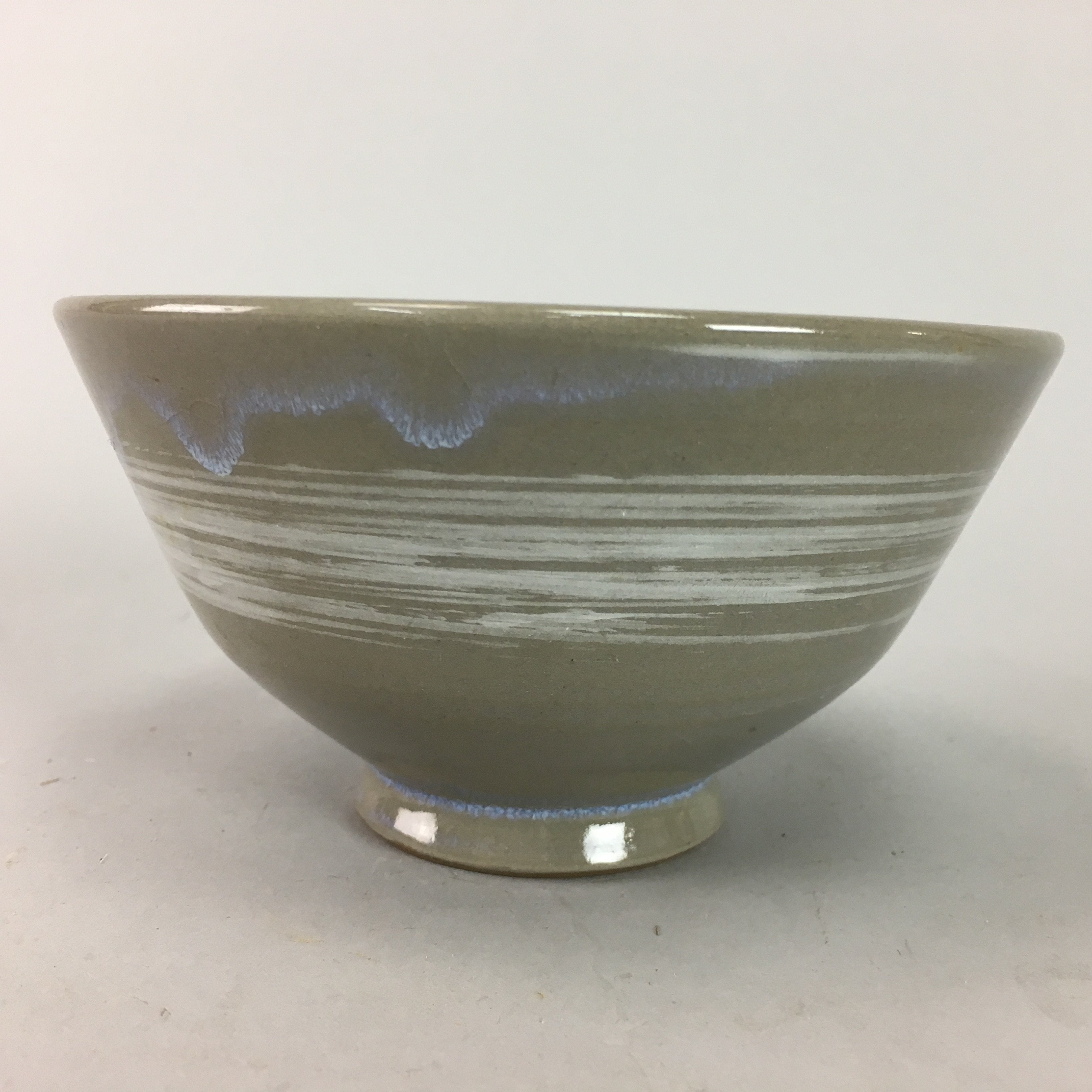 Japanese Tea Ceremony Bowl Matcha Chawan Pottery Gray Signed Ceramic GTB325