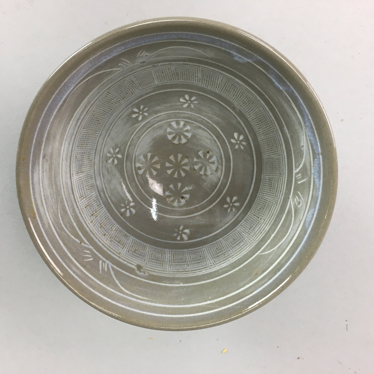 Japanese Tea Ceremony Bowl Matcha Chawan Pottery Gray Signed Ceramic GTB325