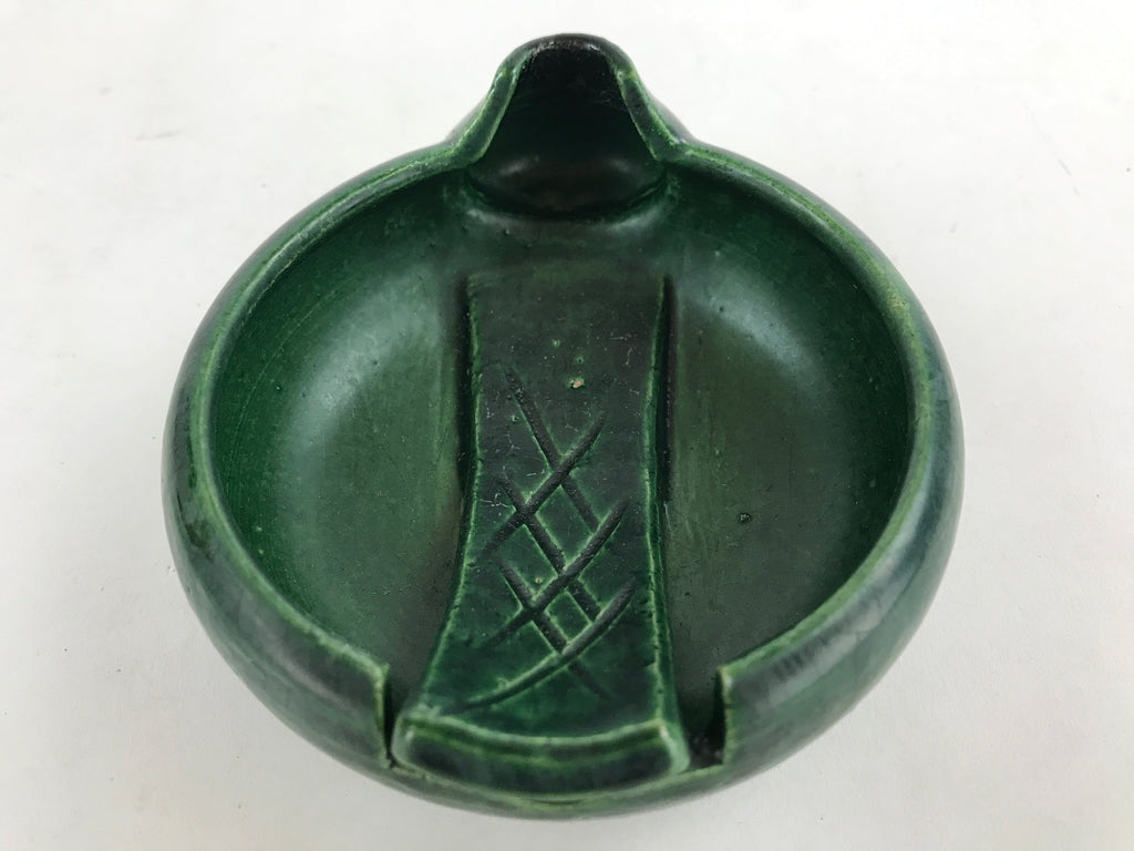 Japanese Tea Ceremony Ceramic Oil Lantern Tankei Vtg Stand Storage Green PY502