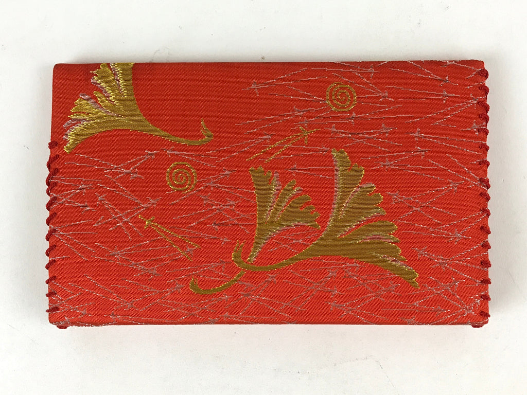Japanese Tea Ceremony Fabric Bag Vtg Fukusa Hasami 2 Pockets Nishijin-Ori KB74